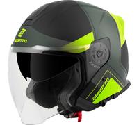 Bogotto H586 City-B Casco Jet, nero-verde-giallo, taglia XS per maschi