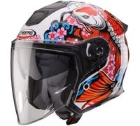 Casco Jet Caberg Flyon II Koi Bianco Rosso Arancione Blu M