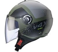 Casco Jet Caberg Riviera V4 X Alpha Verde Opaco Militare Nero Grigio L