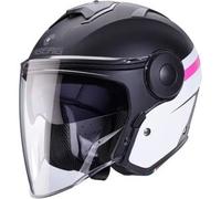 Caberg Soho Zephir Casco Jet, nero-bianco-rosa, taglia S per maschi