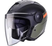 Casco Jet Caberg Soho Zephyr Nero Opaco Verde Militare Arancione M