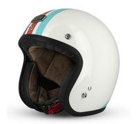 Casco Jet Cafe Racer S250 Bianco / Blu / Rosso Lucido - Taglia S