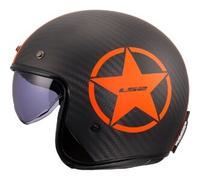 Casco Jet Carbonio Ls2 OF601 Bob II Star Arancione Opaco S