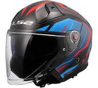 Casco Jet Carbonio Ls2 OF603 Infinity II Carbon Urus Blu Rosso XL