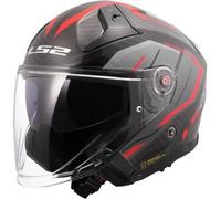 Casco Jet Carbonio Ls2 OF603 Infinity II Carbon Urus Rosso M