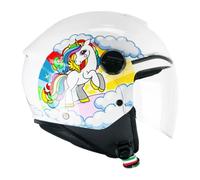 Casco Jet Cgm Bambini 261D MINI DREAMS Bianco Fucsia Celeste