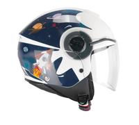 Casco Jet Cgm Bambino Bambina 261S MINI SPACE Blu Bianco
