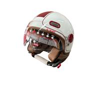 Casco Jet Cgm Uomo Donna Scooter 191 PIX Bianco Bordeoux Visiera Sagomata