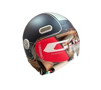 Casco Jet Cgm Uomo Donna Scooter 191 PIX Blu Argento Visiera Sagomata