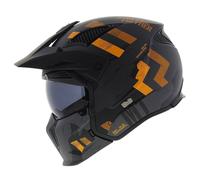 Casco jet con maschera MT Streetfighter SV S Skull A12 grigio-arancio con visiera iridium XS