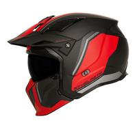 Casco jet con maschera MT Streetfighter SV S TWIN C5 nero-rosso con visiera iridium M