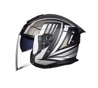 Casco jet da moto, casco da scooter, casco protettivo, certificato DOT/ECE, casco unisex per adulti con visiera 3,M(55-56CM)