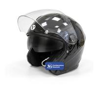 Casco Jet Doppia Visiera Parasole Interno Taglia XL Nero - Omologato ECE 22.06 Cinturino Micrometrico