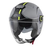 CASCO JET GIVI H125 F TOUCH GRIGIO OP/GIALLO SUN VISOR INTERNI REMOVIBILI E LAVA