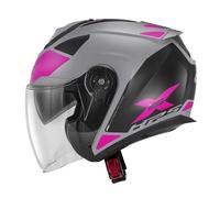 Casco Jet Givi X.25 TARGET LADY Titanio opaco / Rosa Taglia:M