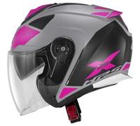 Casco Jet Givi X.25 TARGET LADY Titanio opaco / Rosa Taglia:S