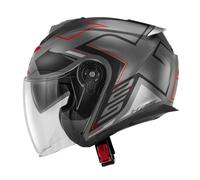 Casco Jet Givi X.25 TRACE Titanio opaco / Nero / Rosso Taglia:S