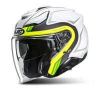 HJC Casco Jet F31 BASK MC3HSF Bianco-Grigio-Giallo-Fluo Taglia L