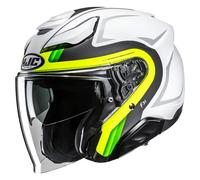HJC Casco Jet F31 BASK MC3HSF Bianco-Grigio-Giallo-Fluo Taglia L