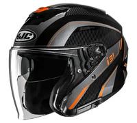 casco jet hjc i31 reno (mc7) - nero / grigio / arancione XL