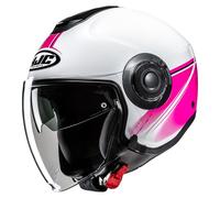 HJC i40N Vision Casco Jet, nero-bianco-rosa, taglia M per maschi