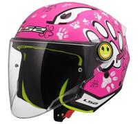 casco jet infantile ls2 of622 funny ii paws - rosa S