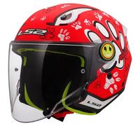 casco jet infantile ls2 of622 funny ii paws - rosso S