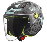 casco jet infantile ls2 of622 funny ii scribble - blu / grigio L