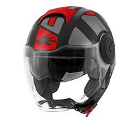 CASCO JET KAPPA KV37 EVO STYLE NERO/COMPATIBILE CON TITANIO/ROSSO M