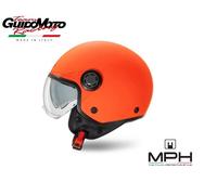 CASCO JET L ONE LITE MATT FLUO ORANGE DOPPIA VISIERA MPH H6DJ208L