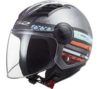 Casco Jet Ls2 Airflow Matt Silver Blue Taglia L