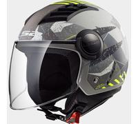 Casco Jet Ls2 Airflow Matt Titanium Yellow Taglia L