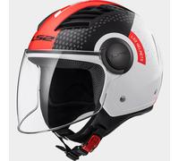 Casco Jet Ls2 Airflow White Black Red Taglia L