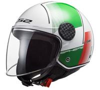 casco jet ls2 of558 sphere lux firm - bianco / verde / rosso XS