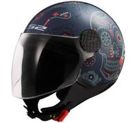 Casco Jet Ls2 OF558 Sphere Lux II Maxca Cobalto Arancio Lucido M