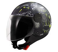 Casco Jet Ls2 OF558 Sphere Lux II Maxca Nero Lucido H-V Giallo M