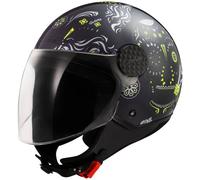 Casco Jet Ls2 OF558 Sphere Lux II Maxca Nero Lucido H-V Giallo
