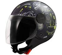 Casco Jet Ls2 OF558 Sphere Lux II Maxca Nero Lucido H-V Giallo XXL