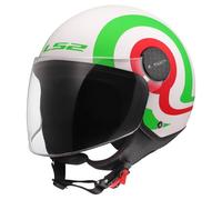 Casco Jet Ls2 OF558 Sphere Lux II Urby Bianco Verde Rosso