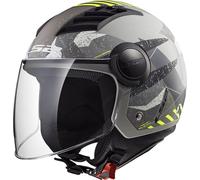 Casco jet LS2 OF562 AIRFLOW L CAMO MATT Titanio Giallo