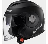 CASCO JET LS2 OF570 VERSO SOLID MATT BLACK NERO OPACO DOPPIA VISIERA MOTO