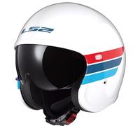 Casco Jet LS2 OF599 Spitfire 2 Retro bianco blu rosso L