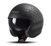 LS2 OF599 Spitfire II Black Flag Casco Jet, nero-grigio-argento, taglia XS