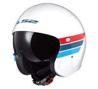 LS2 OF599 Spitfire II Retro Casco Jet, bianco-rosso-blu, taglia S