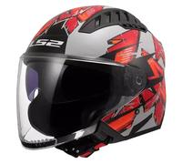 casco jet ls2 of600 copter ii kanji - grigio chiaro XXL