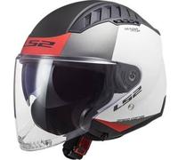 LS2 OF600 Copter II Urbane Casco Jet, nero-bianco-rosso, taglia M