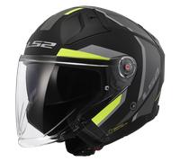 LS2 OF603 Infinity II Focus Casco Jet, nero-giallo, taglia XL