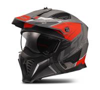 §Casco Jet LS2 OF606 DRIFTER DEVOR Argento Opaco-Rosso§