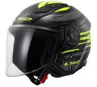 §Casco Jet LS2 OF616 Airflow II Brush Nero-Giallo Fluo§