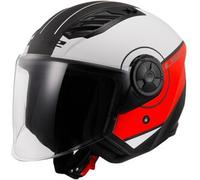 LS2 OF616 Airflow II Cover Casco Jet, bianco-rosso, taglia L